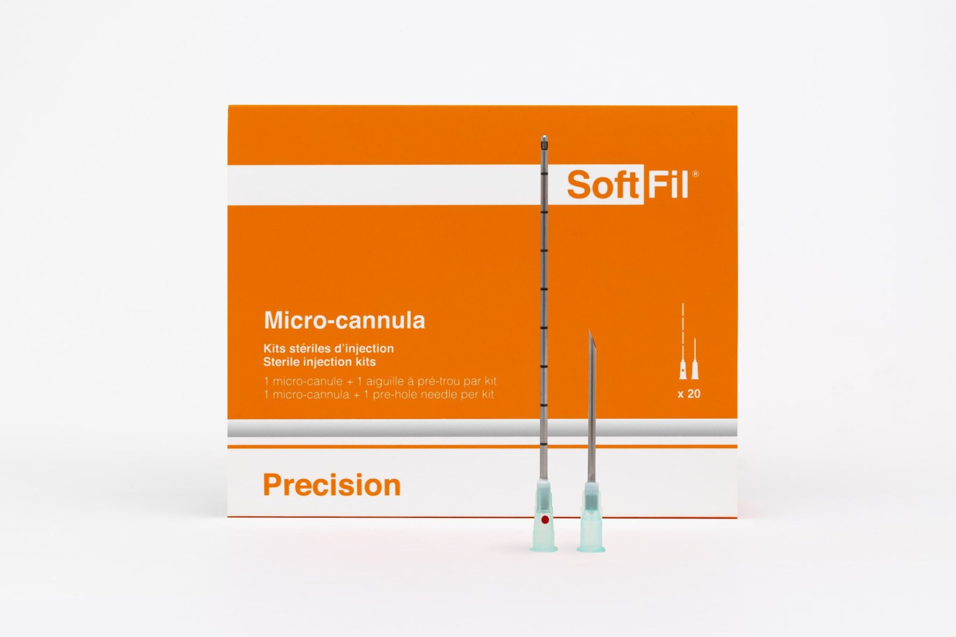 SOFTFIL 18G90mm/XL PRECISION MICROCANNULA - PINK/20 — Soft Medical